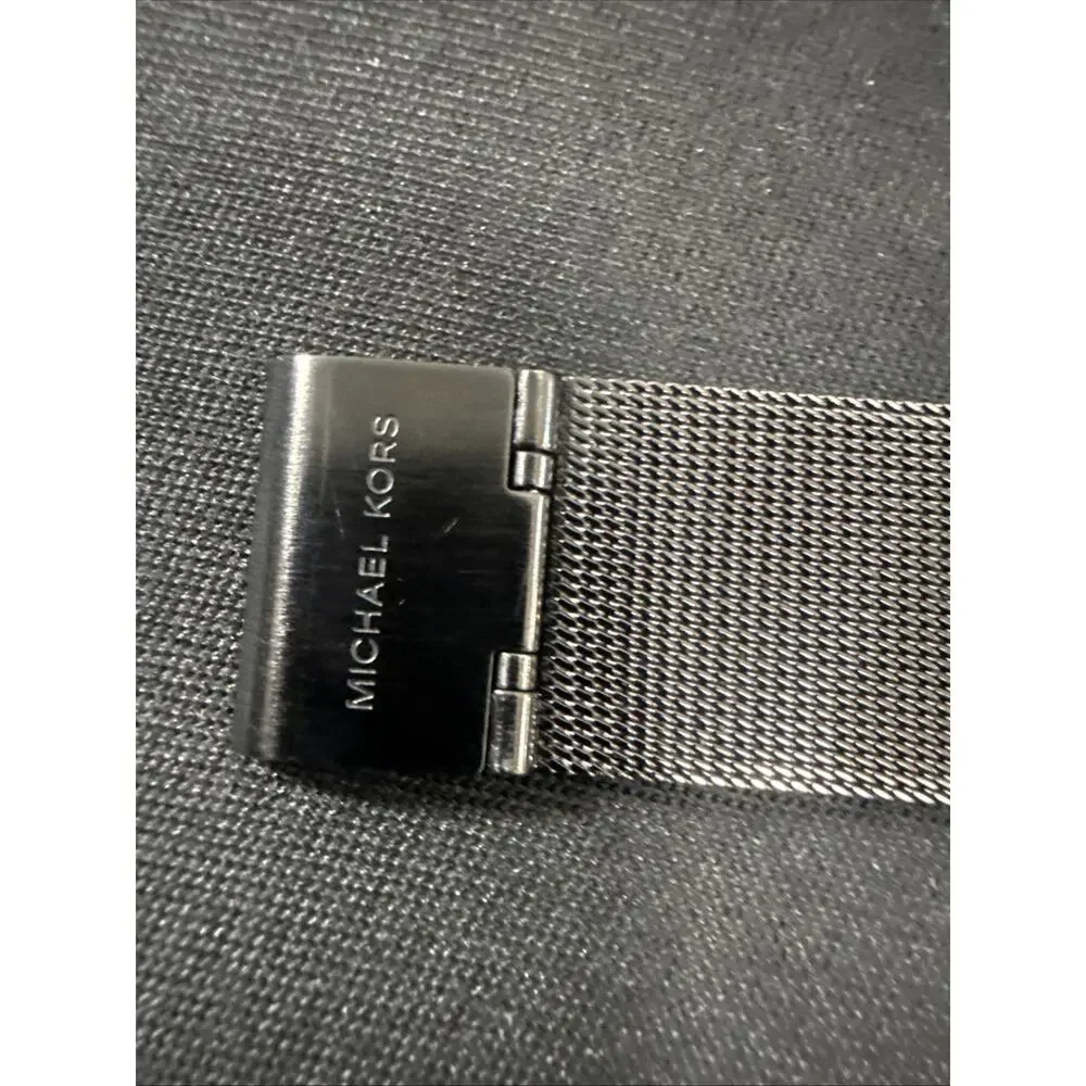 Womens Michael Kors MK-6296 New Battery- 38mm Case -8” Band- All Black (B32)